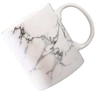 Ciieeo Marble Effect Ceramic Mug Tea Cup Stone Mug Reusable Cup Dishwasher Safe