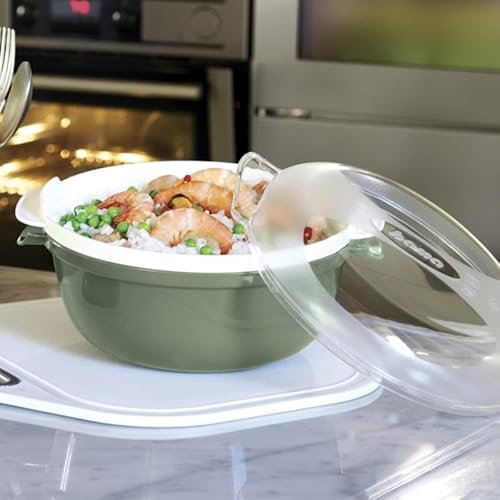 bama Cooky Contenitore per la Cottura nel Microonde, 1.8 Litri, Plastica, Salvia