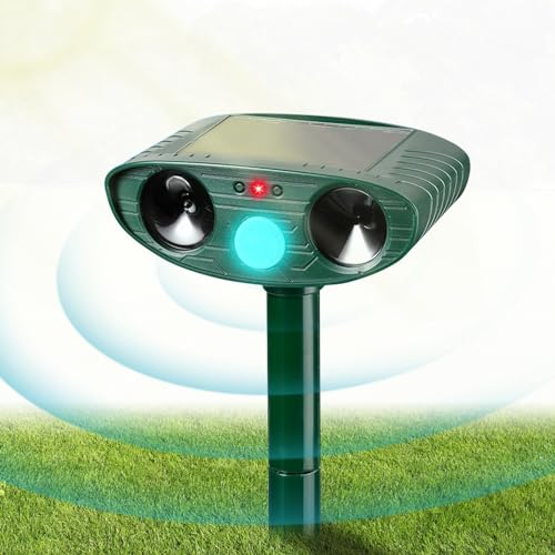 Katzenschreck Ultraschall, Katzenabwehr Solar Ultraschall Tiervertreiber, Katzenschreck für Garten, Wasserdicht Marderschreck mit Bewegungssensor,Wirksam Gegen Katzen Hunde Marder und Vögel Schädlineg