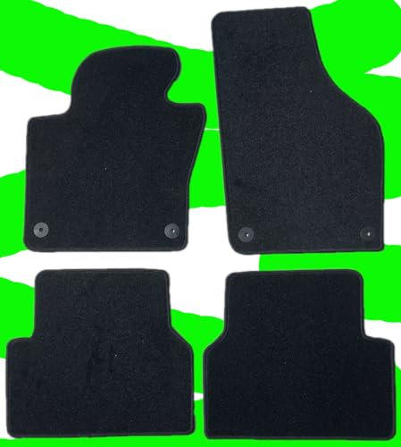 AUTOTEPPICH-STYLERS Q100+ Fußmatten Set passend für VW Touran 2003-2006 1T 1T1 Autoteppiche Matten Halter rund