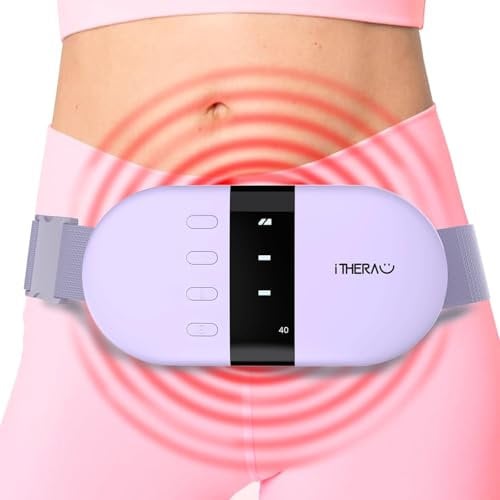 Portable Heating Pad for Period Cramps, Menstrual Heating Pad with 4 Heat Levels and 4 Massage Modes, Cordless Electric Wearable Heat Belt, Larger Heating Area Period Heating Pad for Women and Girls