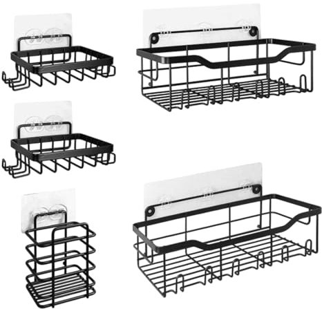 jlceh Dusch-Shampoo-Halter, selbstklebendes Duschregal,Vielseitiger Badezimmerregal-Organizer, Duschwand-Organizer - Metall-Duschwandregal, Badezimmer-Duschregale für Zuhause