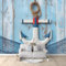 Papier Peint Intissé Gaffe De Bateau Vintage, 3D Panoramique Papier Peint Bleu pour Salon Chambre Décoration Murale Poster, Tableaux Muraux 200 x 140 cm pour Adolescents et Enfants