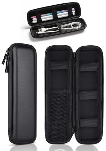 DHWEKU Hard EVA Case for Fountain Pens and Nibs, Roll Case, Monochrome Case, Hard Case, Small Pen Holder, Men's Case, Black
