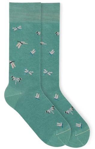von Jungfeld - 1er Set Motiv Socken mit Dragonfly - Sea Green Icon - Bunte Socken in Gr. 43-46