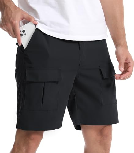 Suwangi Pantaloncini Uomo Cargo Casual Estivi Shorts con 6 Tasche | Vestibilità Regolare,Elastico In Vita,Bermuda,Leggeri,Tempo Libero
