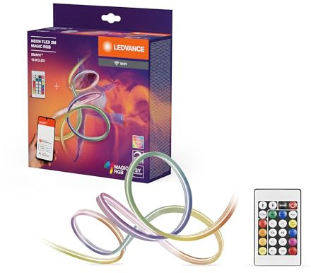 LEDVANCE SMART WIFI NEON FLEX MGC RGB RC bunte LED-Streifen für den Außenbereich mit WiFi-Technologie und homogener Lichtverteilung; dimmbar; weiß; Silikon; 3 m; Leuchtmittel nicht austauschbar