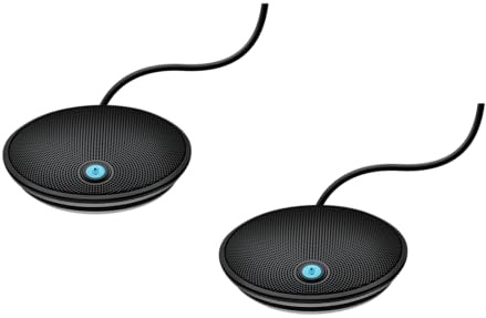 Logitech 989-000171 Sistemas de videoconferencia grupal de micrófonos de expansión, luces indicadoras, mono, banda ancha, cancelación de ruido, silenciador de micrófono, portátil/PC/Mac - Negro