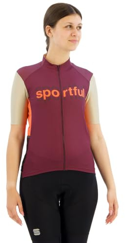 Sportful Damen Supergiara Logo Trikot, Bordeaux-Abbey Stone, S