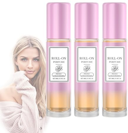 ParfüMroller FüR Damen 10 Ml, Frischer Blumiger Und Fruchtiger Duft, Lang Anhaltender Duftrollerball, Eau De Parfum Angereichert Mit äTherischen öLen, Tragbares RollerparfüM (Peony - 3 PCS)