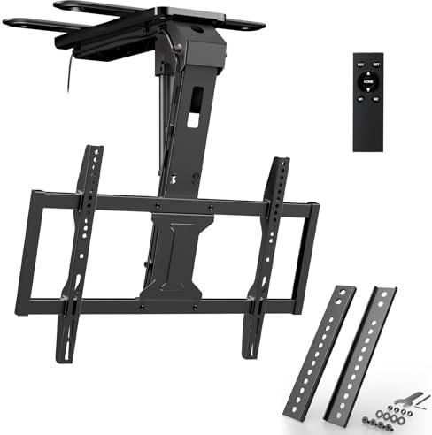 Bundle - Support TV Plafond Motorisé 37–75 & Plaque d’Extension VESA Verticale pour téléviseurs avec Position VESA Basse