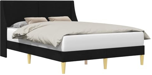 vidaXL Bettrahmen mit Kopfteil Verbindungsplatte, Moderner Bettrahmen, rechteckiges Design, mit Stoff bezogen, platzsparender, Cooler Schlafzimmerschrank