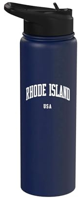 Rhode Island USA - College Style Vacation Souvenir Fan Stainless Steel Insulated Water Bottle