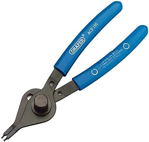 Draper 11929 Straight Nose Circlip Pliers, Reversible,Black