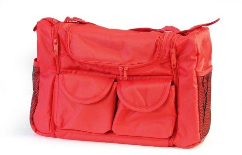 Wickeltasche Tasche mit Wickelauflage Babytasche 1801-08 rechteckig Mit Farbauswahl, Farbe:Rot