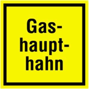 Schild: Gashaupthahn Alu 20 x 20cm