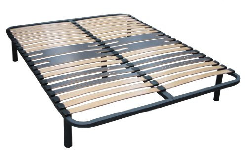 Hévéa Sélection Sommier à Lattes Morphologique 140 x 190 + 5 Pieds