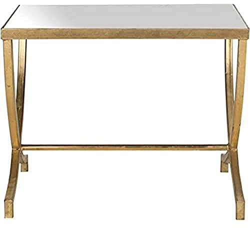 Safavieh Glamourös Akzenttisch mit Eisenfüße, Gold und Spiegel, 46 X 56 X 44.45