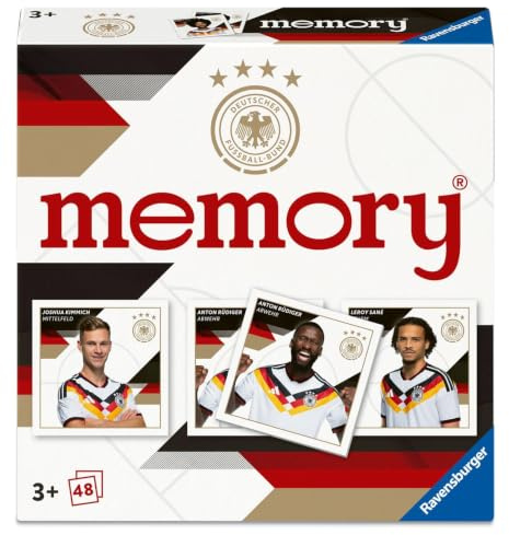 Ravensburger Kartenspiele 25094 mini Memory DFB - Der Spieleklassiker für alle Fußball-Fans - Merkspiel mit Stars der Nationalmannschaft für 2-6 Spieler ab 3 Jahren