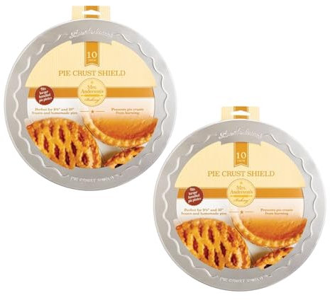 Mrs. Anderson's Baking 109/2 Harold Import Co Crust Protector Shield, Fits 9.5 10-Inch Pie Plates, Set of 2, Aluminum, Silver