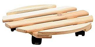 KESPER 69101 Pflanzenroller rund aus FSC-zertifiziertem Kiefernholz/Pflanzenstand/Rollunterlage
