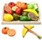 CARLORBO Jouets en bois Jeux de simulation de nourriture pour enfants Cuisine, jeux de rôle Jouets éducatifs à fruits et légumes magnétiques pour garçons et filles de 3+ ans