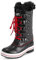 Polar Donna Trapuntato Tall Neve Impermeabile Inverno Pelliccia Ecologica Durevole Suola Di Gomma All'Aperto Pioggia Stivales - Nero/Rossa - UK8/EU41 - YC0630