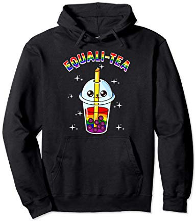Bubble Tea Boba LBGT Gay Pride Rainbow Milk Flag Ramen Gift Pullover Hoodie
