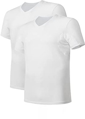 DAVID ARCHY Lot de 2 Maillots de Corps Anti-Transpiration pour Hommes en Rayonne de Bambou Douce, Maillot de Corps pour Hommes avec col en V Business Slim fit Doux