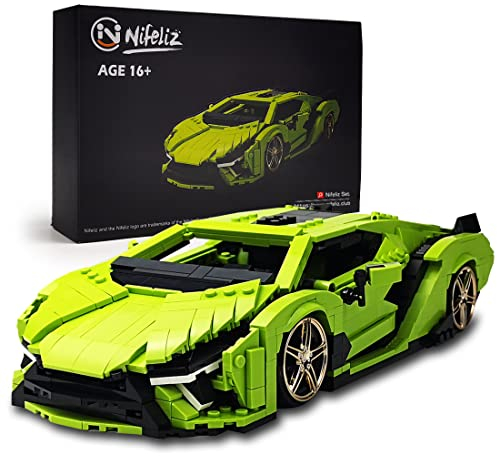 Nifeliz SHHFWU Mini SAI Sports Car MOC Building Blocks and Construction Toy, Adult Collectible Model Cars Set to Build, 1:14 Scale Sports Car Model (1133 Pcs)