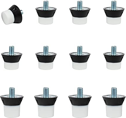 55 Sport Interceptor Nylon Replacement Football Studs - 12 Pack (13/16mm) - Black/White