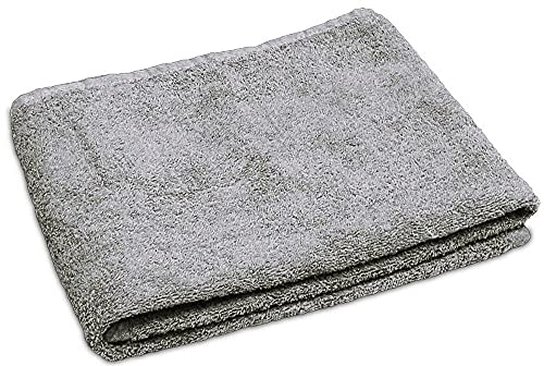 Lanudo® Luxus Handtuch 600g/m² Pure Line 50x100 cm mit Bordüre.100% feinste Frottier Baumwolle in höchster Qualität, Farbe: Silber