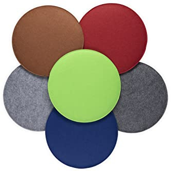 sunnypillow 4er Set Stuhlkissen aus Filz Kissen rund Ø 36cm | Sitzauflage für Bank und Stuhl | Indoor/Outdoor | Sitzkissen Stuhl Filzkissen Fell | Hellgrau