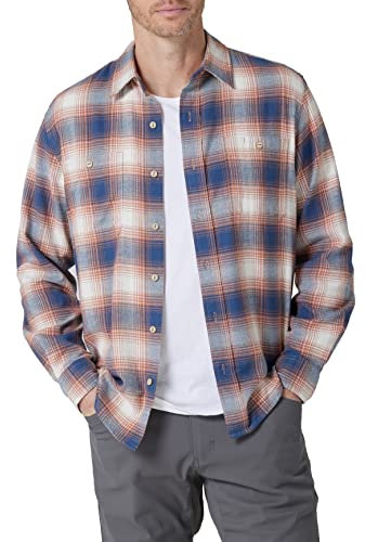 Wrangler Authentics Herren Wolken-Flanell-gewebtes Hemd mit Button-Down-Kragen, Copper Brown, XL