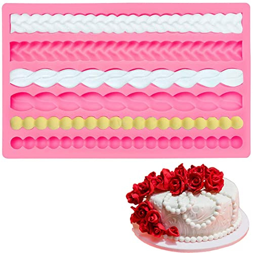 Fondant Silikonform, Kuchen Silikon Backform, Fondant Formen Silikon, Fondant Silikonform Bordüre, Kuchen Silikon Form, für Schokolade, Kuchen, Süßigkeiten, Gebäck, Gelees