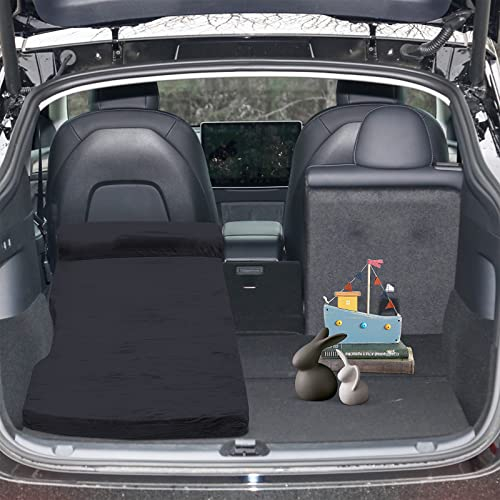 Ahvqevn Memory Foam Camping Matratze für Tesla Model Y/3/X, tragbare Isomatratze, Auto Camping Matratze mit Aufbewahrungstasche und Bettlaken, tragbar platzsparend, für eine Person (Schwarz)