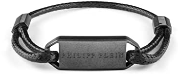Philipp Plein Herren Armband Textil Edelstahl IP Gun Plein Tag PJ0AA05BU