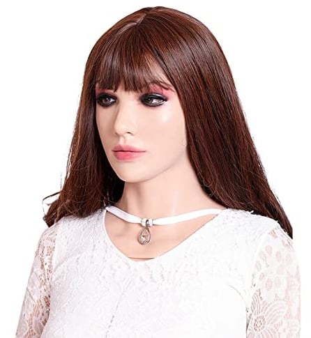 EQAIWUJIE Maschera per la testa femminile in silicone realistico fatto a mano Halloween bellezza viso per Crossdresser Cosplay (nude)