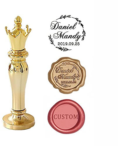Kundenspezifischer Wachs-Siegel-Stempel, personalisierter Umschlag-Siegel-Stempel mit Logo, Text, Name, individueller Siegelstempel für Hochzeitsfeier, Einladung, Geschenkverpackung, Umschlag