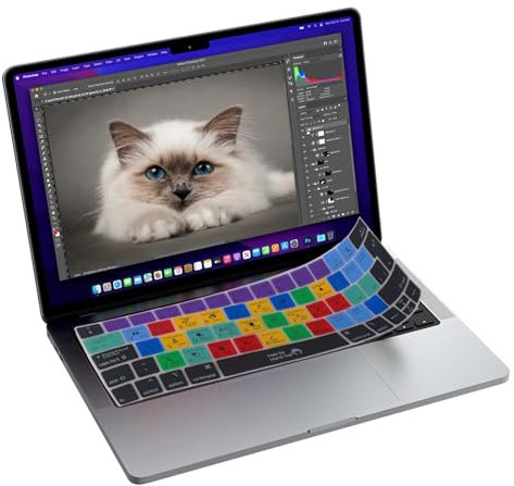 Photoshop Shortcuts Silicone Keyboard Cover for 2016-2023 MacBook Pro 13 Inch M1/M2,14/16 Inch ;Touch Bar Macbok Pro 15 Inch (A1706/A1989,A1990/A1707) 2016-2020 2022-2023