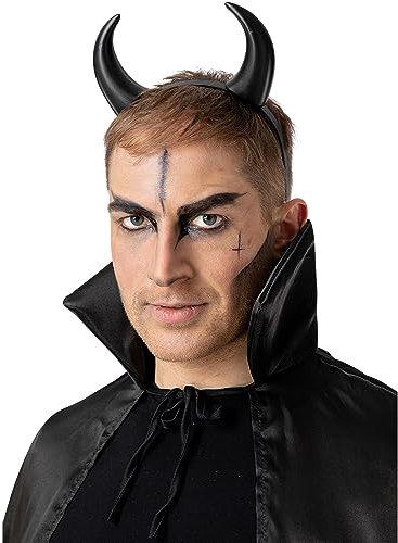 Wicked Costumes Adult Devil Horns on Headband - Black Fancy Dress Accessory