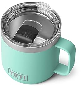 YETI Rambler 14 oz Stackable Mug, Vacuum Insulated, Stainless Steel with MagSlider Lid, Seafoam