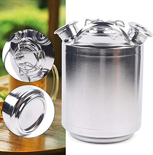 SuhoFutus Barril de limpieza de cerveza de 10 litros, enfriador continuo de cerveza de acero inoxidable, caja de limpieza de cerveza, barril de limpieza de cerveza, cuatro tipos diferentes de válvulas