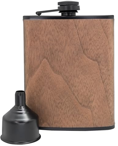 VB VIN BOUQUET FIA 1277 Flasque 8oz en acier inoxydable Design Bois