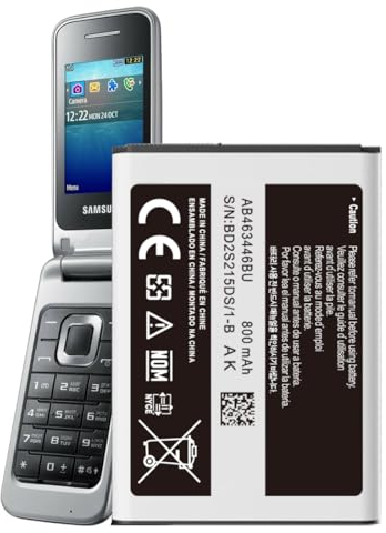 AB463446BU Akku,800mAh Ersatzakku für Samsung GT-C3520 GT-C3300|E1050|E1070|SGH-E210|E250|E251|E380(Akku-Austausch ohne NFC)