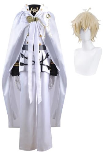 Zhongkaihua Seraph of The End Cosplay Mikaela Hyakuya Cosplay Uniform Kostüm Perücke Set Rollenspiel Halloween Anime Karneval Party Outfit