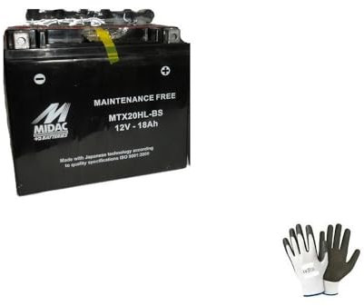 COMPATIBILE CON YAMAHA YFM Kodiak Auto 4X4 450 dal 2003 al 2006 BATTERIA MIDAC YTX20HL-BS GIA' PRONTA ALL'USO CATICATA PER IL MONTAGGIO 18 AH AMPERE 12 VOLT 175X87X155MM