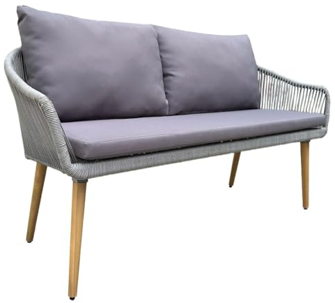 OUTLIV. Lille Gartensofa aus Akazie/Rope/Polyester, 160x65x83 cm, gemütliches Sofa für den Außenbereich