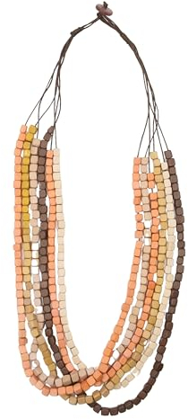 collezione alessandro Lange Kette Amaya aus kleinen Holzwürfeln