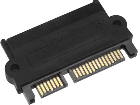 The Lord of the Tools Adaptador ángulo SAS A SATA Convertidor Cabezal Recto SAS de 22 Pines A 7 Pines + Adaptador Raid de Unidad de Disco Duro SATA de 15 Pines con Puerto de Alimentación de 15 Pines